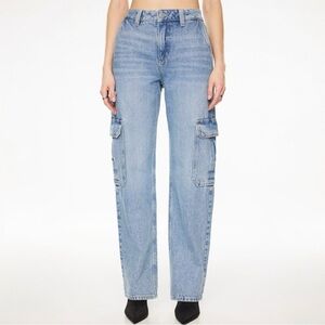 Dynamite Amber Cargo Blue 90s Baggy Cargo Jeans